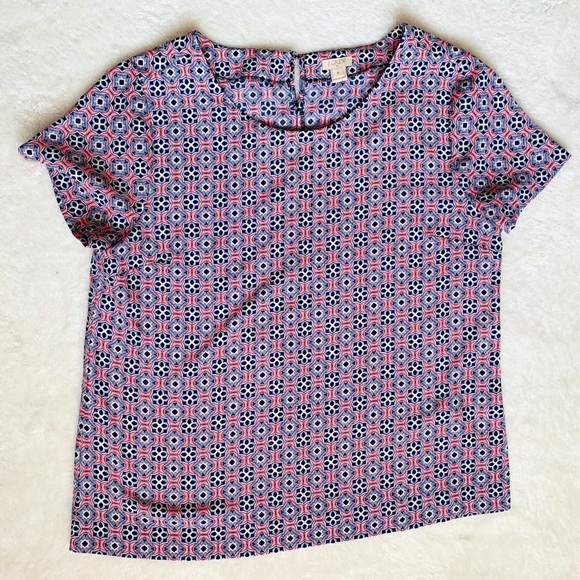 Banana Republic Pink & Blue Patterned Top - Picture 2 of 4